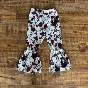 Cow Print Flared Kids Bottoms